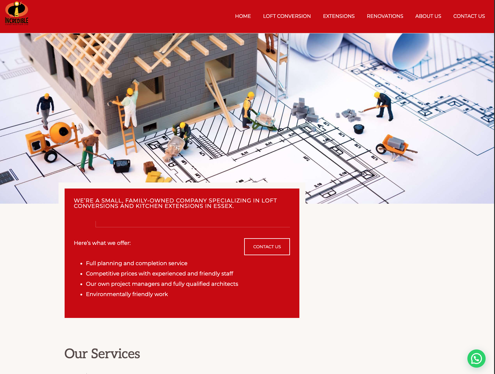 Family-run building company website